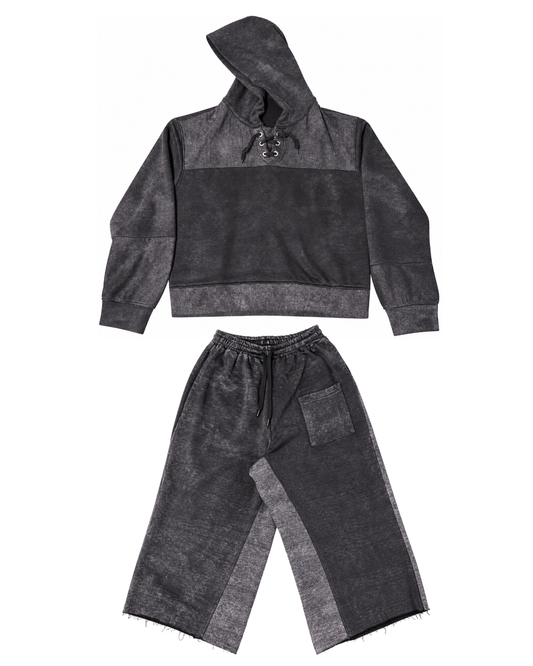 Game Day Lace-Up Hoodie & Shorts Set