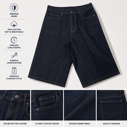 Dark Denim Shorts (NAVY)