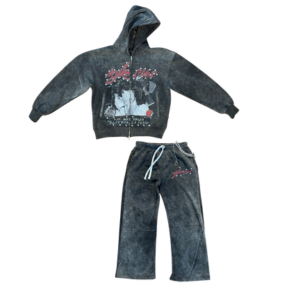 MYKE SIMS Vintage "Original Sin" Metal Heart Set + Wallet Chain